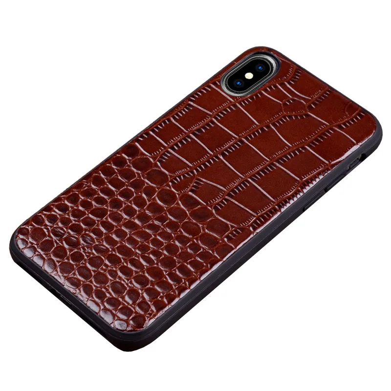 Case de Couro Genuíno para Iphone Cases para Iphone Luxo Padrão Crocodilo 360 Completa Proteger xr x xs Max
