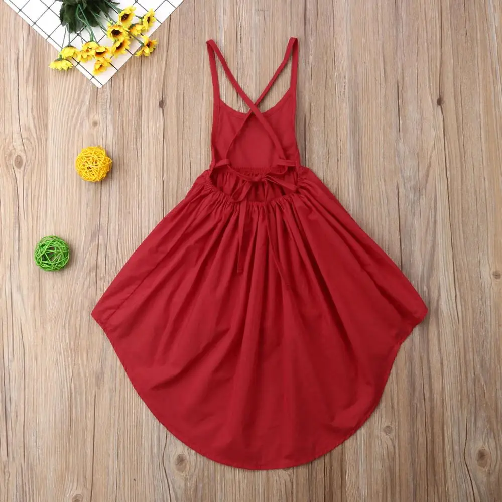 Летнее платье для маленьких девочек необычное Бандажное однотонное милое с