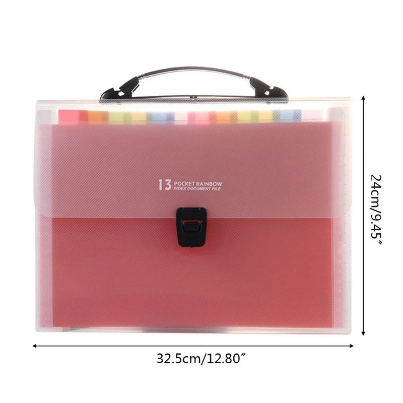 

MXLC Expanding Accordion Folders 13 Pockets Portable Document Holder w/ Double Buckle for School Office Home