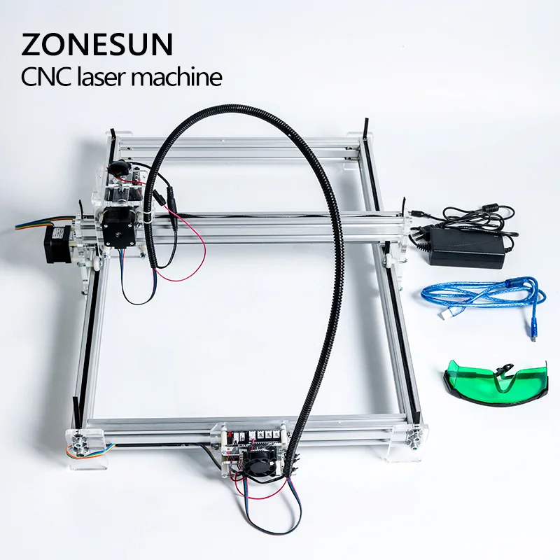 

ZONESU5.5mw Blue-violet Light v-slot/t-slot Aluminum DIY Full Kits Minitype Laser Engraving Machine 35*50cm With Laser And Power