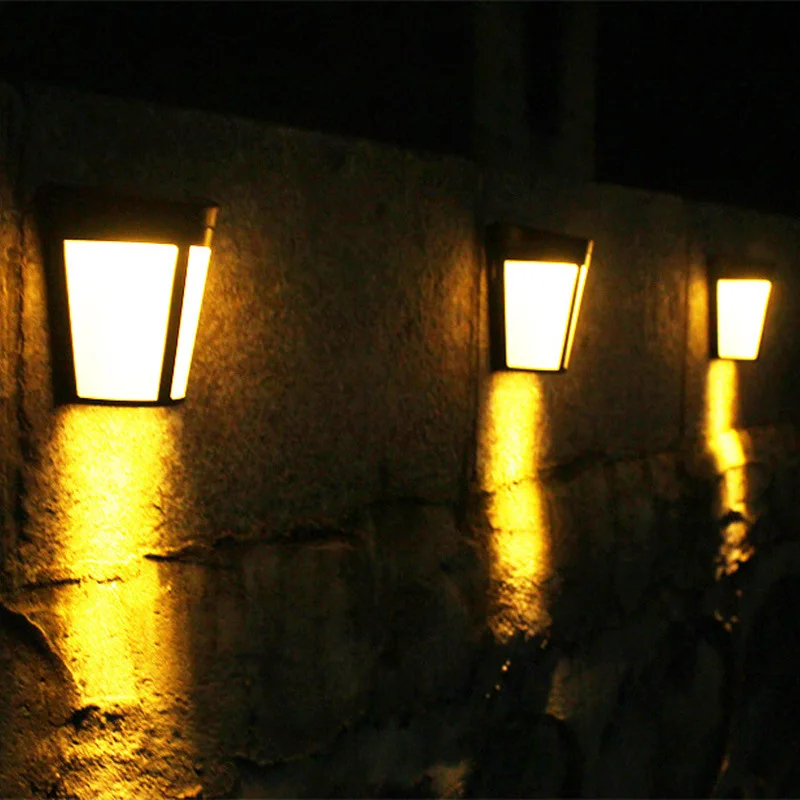 

СВЕТОДИОДНЫЙ Уличный настенный светильник на солнечной батарее, теплый холодный водонепроницаемый RGB светильник для забора, сада, украшени...