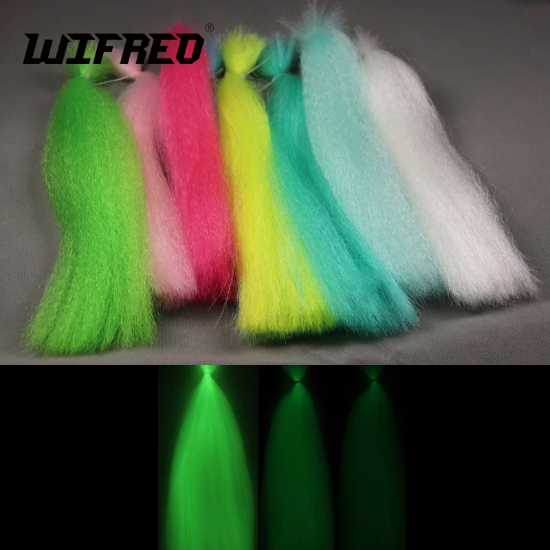 

Wifreo 10Packs 9 Colors Flash Slinky Fiber Gliss N Glow Synthetic Material for Baitfish Imitations Tying Bucktail Substitute