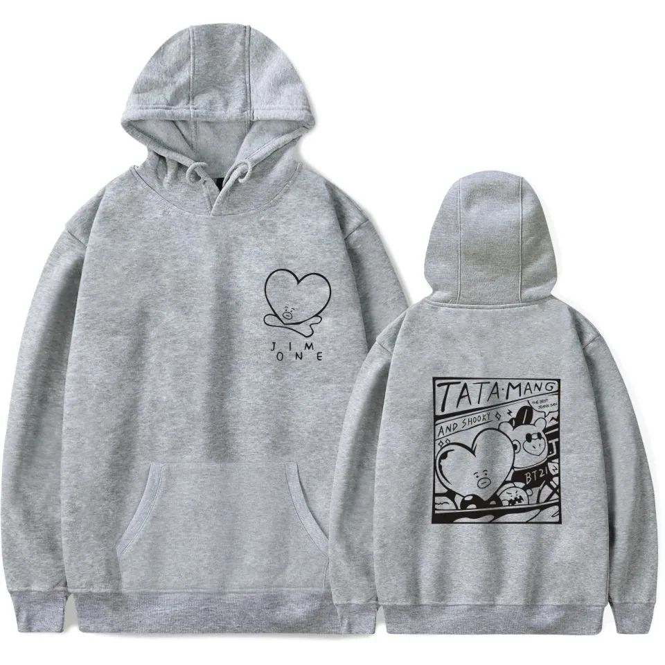 Bangtan Boys V TATA MANG Hoodies Men/Women Hip hop Long Sleeve Hoodie Sweatshirt Harajuku Streetwear Jacket Clothes | Мужская одежда