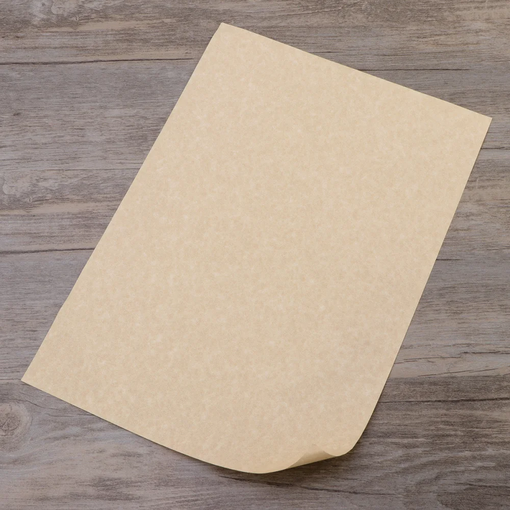 

50Pcs A4 Paper Sheets Parchment Retro Paper for Certificate and Diploma 90g (Light Brown)