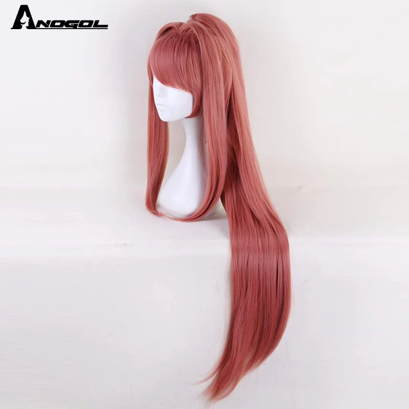 ANOGOL Monika Doki Literature Club Yuri Sayori DDLC высокотемпературные синтетические парики для косплея для девочек на Хэллоуин