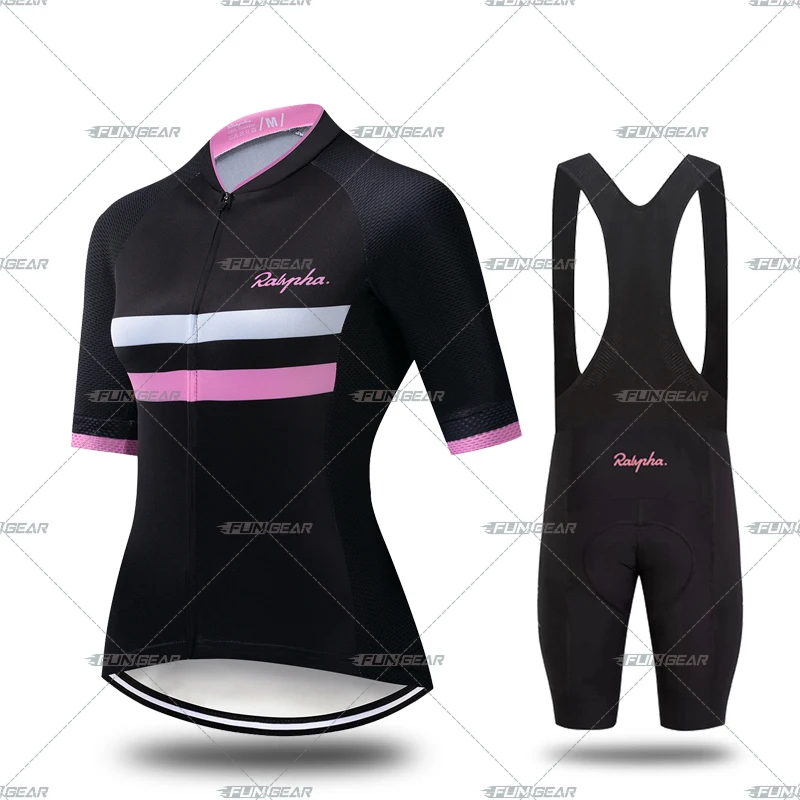 Bib Cycling Set Женский комплект из Джерси с коротким рукавом для велоспорта, женская одежда для велоспорта, модное платье для отдыха, велосипедная рубашка, Женская дышащая быстросохнущая одежда - Цвет: Bib Cycling Set