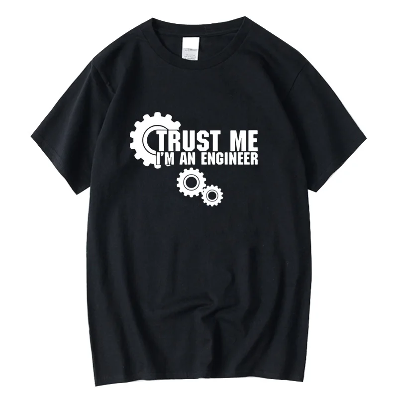 Футболка мужская XINYI 100% хлопок с надписью s trust me я инженер топ круглым вырезом