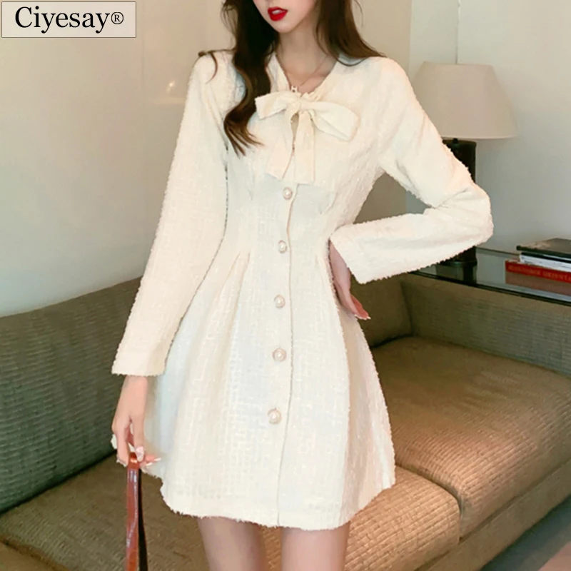 

Ciyesay светильник кое роскошное платье для социалитов женское осенне-зимнее платье 2021 Новинка маленькое высококачественное кружевное платье...