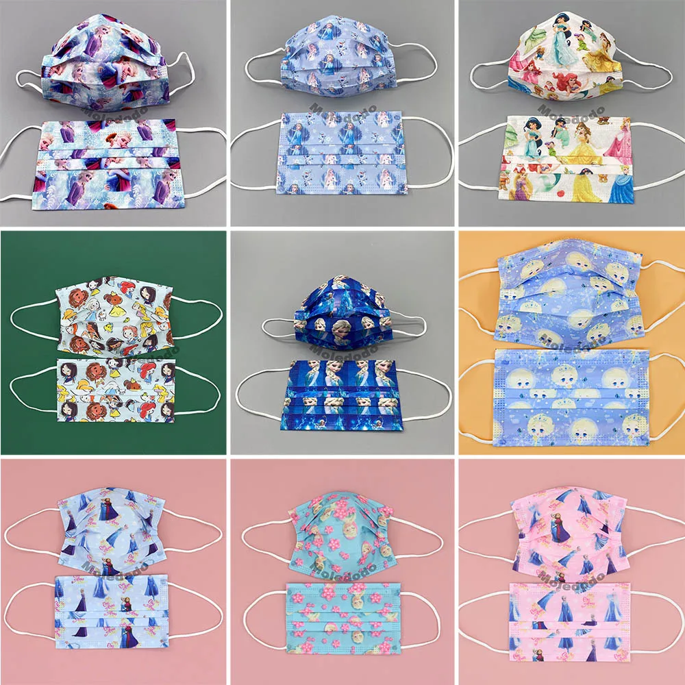 

30 шт. Новая одноразовая маска Диснея, детская маска принцессы Mascarillas Ninos, аниме, косплей, Белоснежка, замороженная детская маска для лица