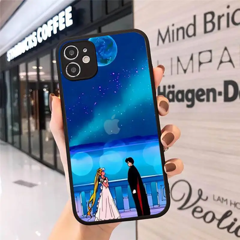 

SAILOR MOON anime cartoon cute Phone Cases Matte Transparent for iPhone 7 8 11 12 s mini pro X XS XR MAX Plus cover funda