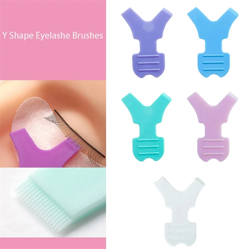 

10 PCS Reuseable Plastic Y Shape Comb Eyelash Extension Lash Graft Makeup Tool Lash Curler Lifting Mini Size Lash Perm Brush