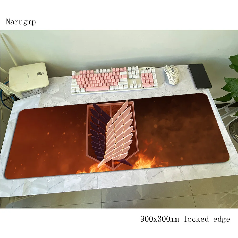 Коврик для мыши attack on titan 80x30 см игровой коврик большой геймеров гелевый