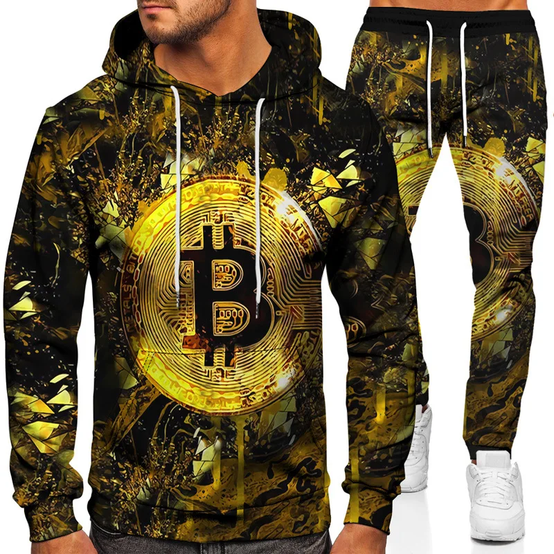 

Men's Casual Sports Suit Men's Autumn and Winter Large Size Sweater Jacket Two-Piece Set