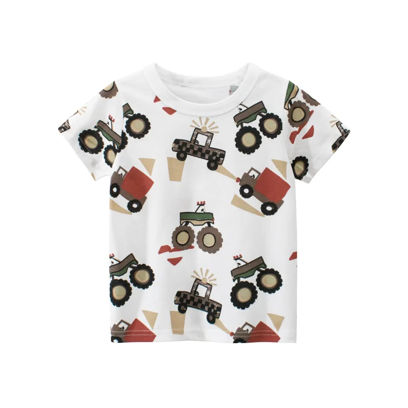 

2021 Summer T-shirt for baby Boys Animal Print Dinosaur Boys T Shirt for kids Tops tees Cartoon Kids t-shirts Clothes 2-9 Years