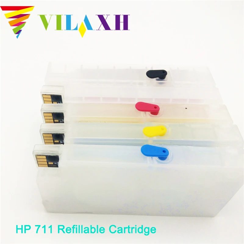 Пустой многоразовый картридж vilaxh для принтера hp 711 design jet T120 T520 с чипом