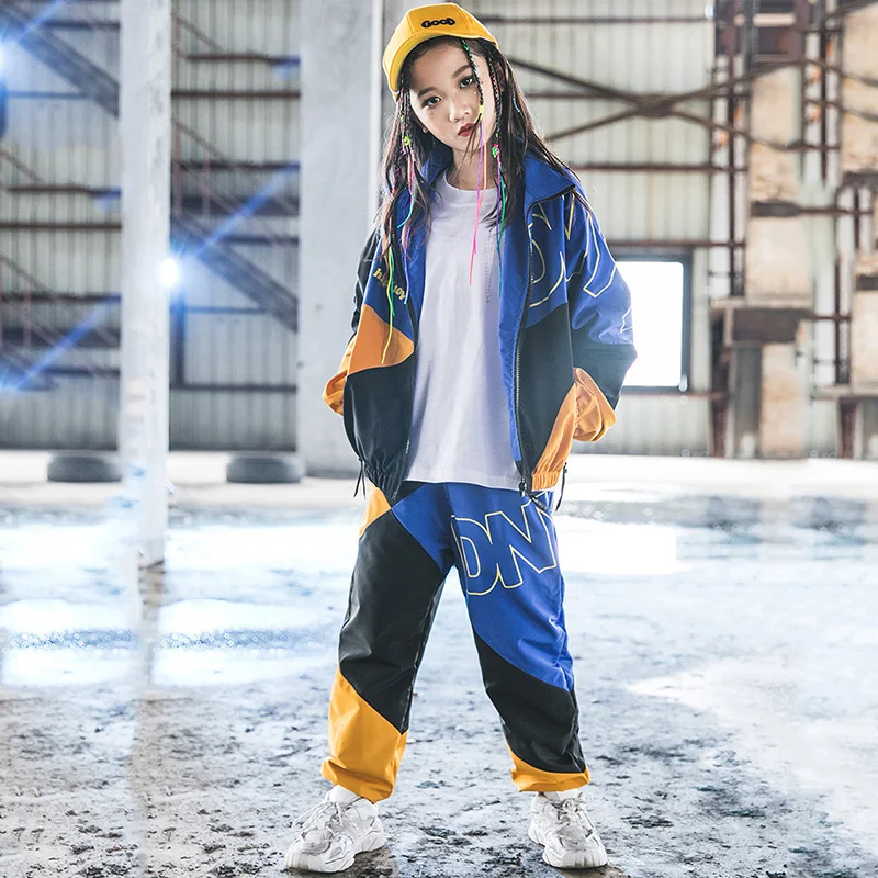 

Loose Jazz Dance Costumes For Girls Street Dance Performance Clothing Practice Wear Kids Hiphop Rave Outfit Sport Clothes DC4288