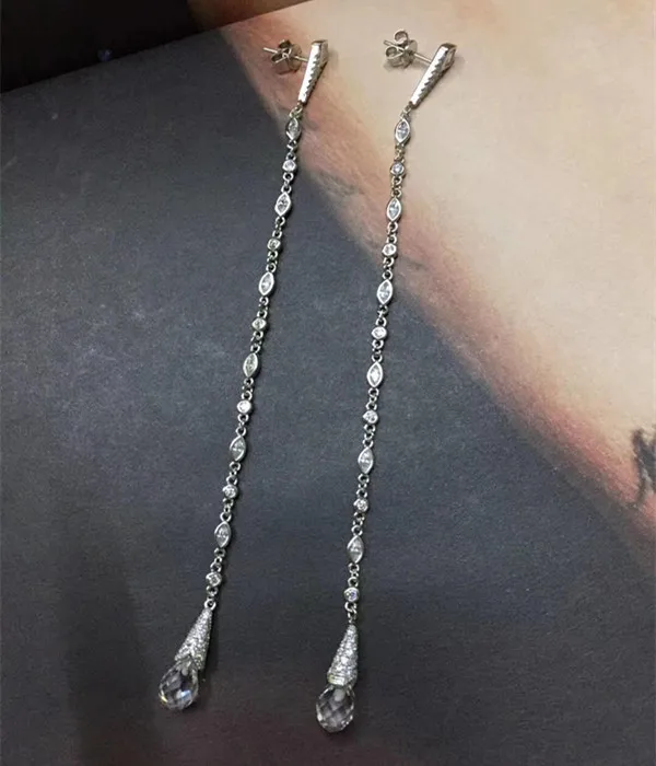 Вечерние серьги из серебра 925 пробы с кубическим цирконием 3 А|Серьги-гвоздики| |