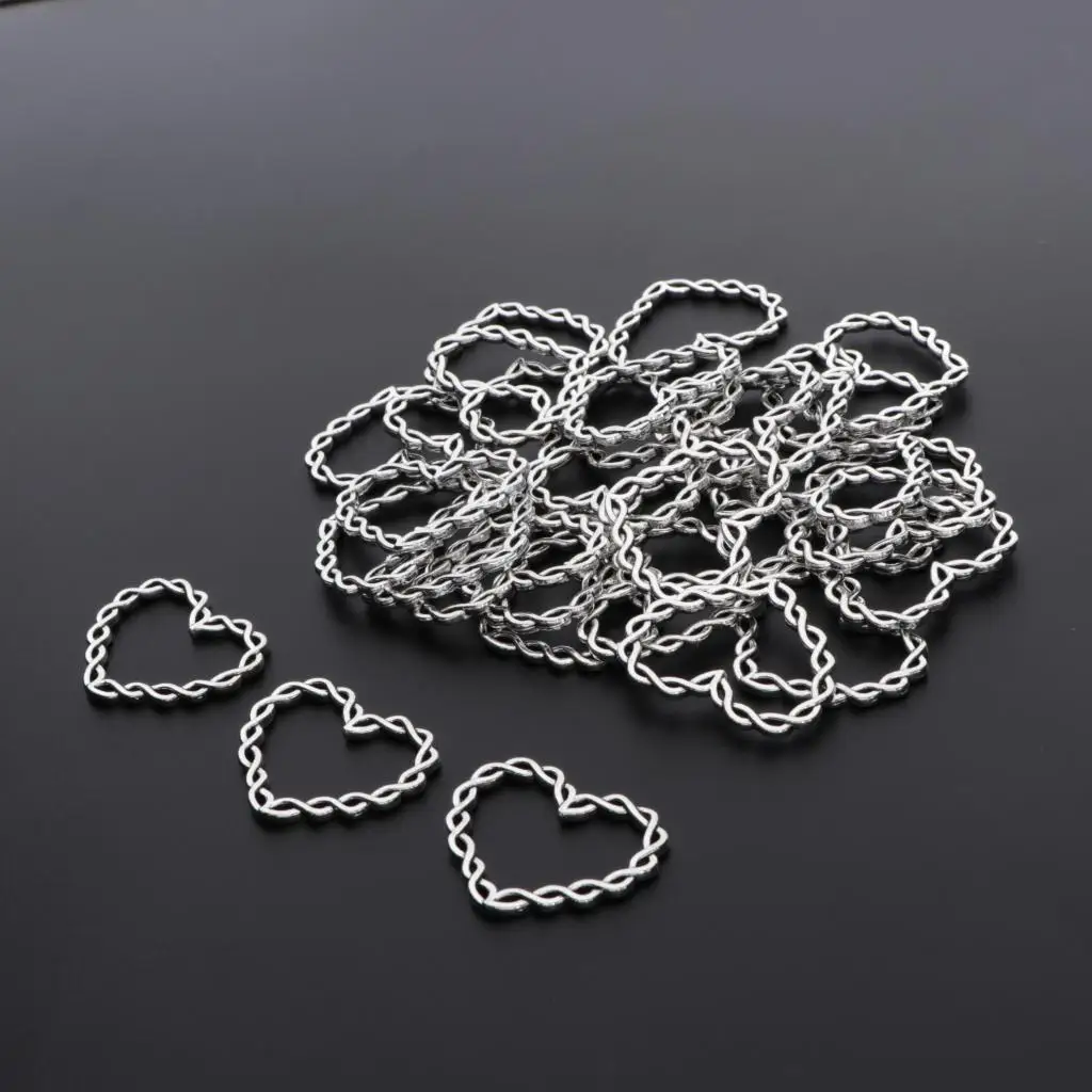 

30Pcs Vintage Heart Charms, Knitting Parrern Dangle Pendants Charms Hollow Fit European Style Jewelry Making Finding