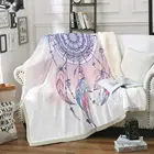 Ловец снов, одеяло в богемном стиле, мягкое Флисовое одеяло из шерпы, одеяло с перьями снов, мягкое удобное одеяло для кровати для девочек