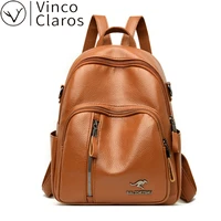 high quality backpack women large capacity bag soft pu leather backpacks for women casual leather bags women designer backpack