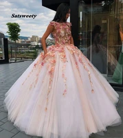 princess floral flowers ball gown quinceanera dresses sweet 16 dress prom dresses puffy princess girls pageant lace appliques
