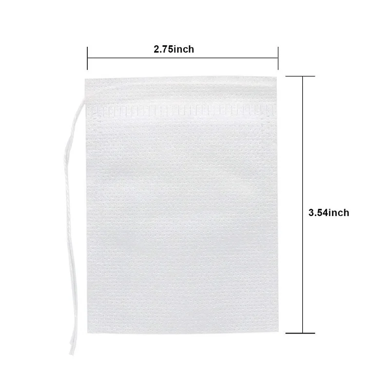 

100Pcs/Set Disposable Tea Bags String Heal Seal Filter Paper Food Grade Empty Scented Herb Accessories Household 3.54"*2.75