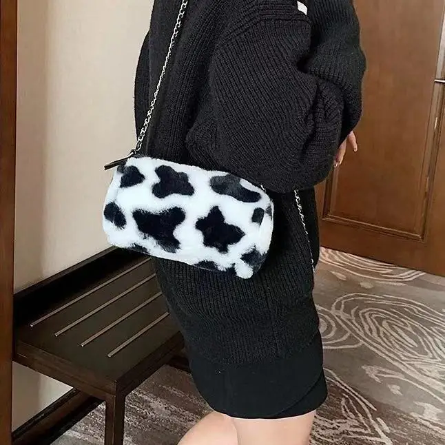 

Plush cylinder small bag women's 2020 new fashion chain messenger bag