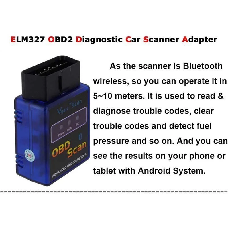 ELM327 Автомобильный сканер Bluetooth OBDII Автомобильная диагностика Wish Torque Android HTX OBD2 II