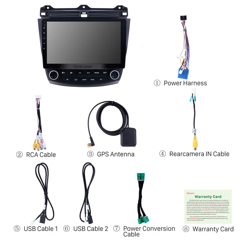 Seicane автомобильный gps-навигатор для 2003-2007 Honda Accord 7 10,1 дюймов Android 8,1 радио плеер Поддержка зеркальная ссылка OBDII DVR