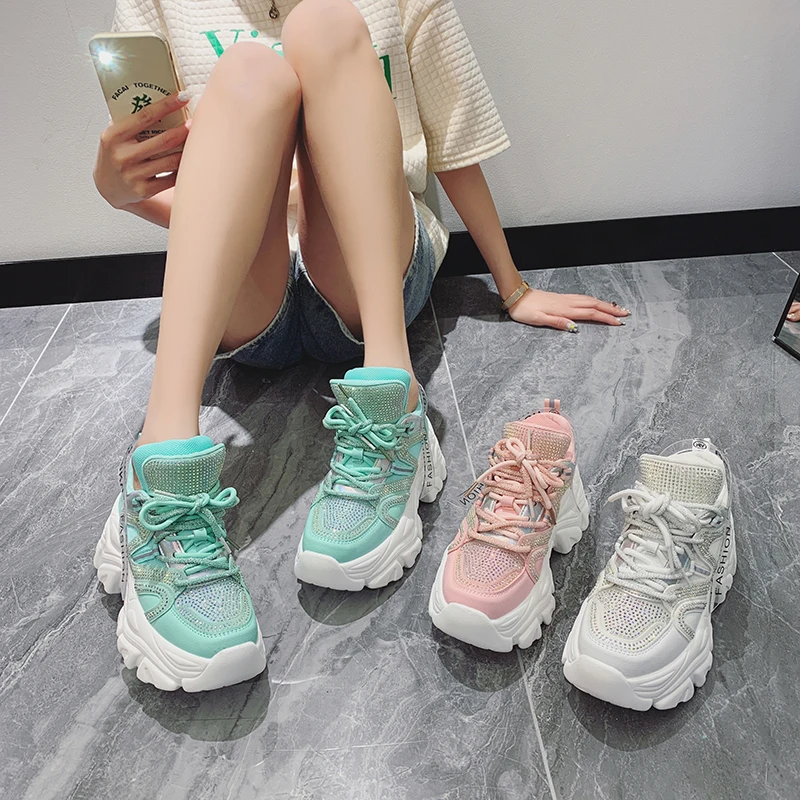 

New Purple Sneakers Woman Shoes 2021 Fashion Breathable Designer Chunky Sneakers Women Casual Platforms Women's Vulcanized Shoes