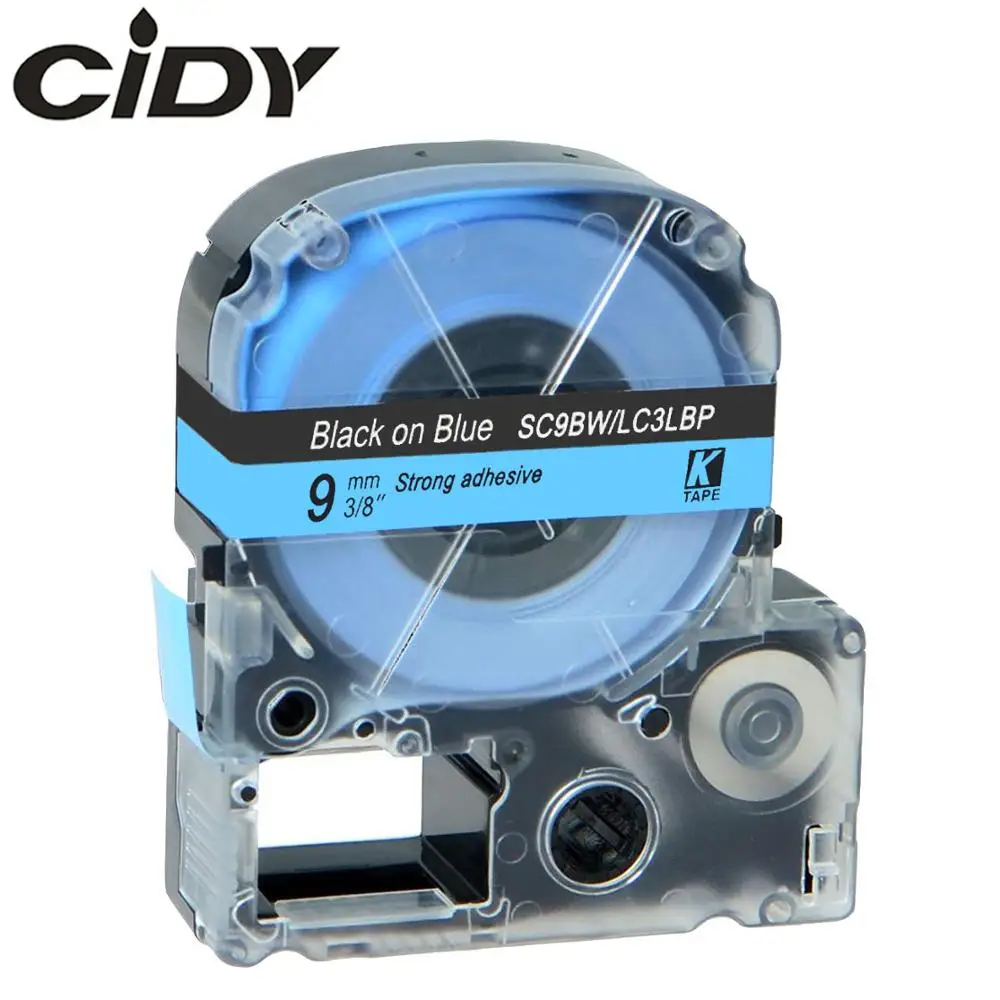 CIDY 9 мм черный на голубом SC9BW/LC-3LBP LC-3LBP9 лента для этикеток kingjim/epson Для LW300 LW400 LW-600P