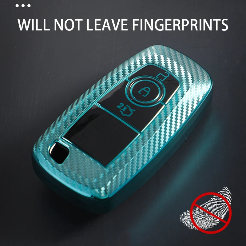 Чехол для автомобильного ключа из углеродного волокна с 3 и 4 кнопками чехол Ford