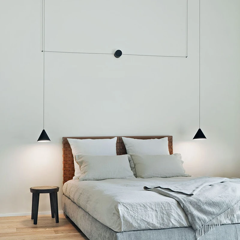 

Modern Long Wire design Led Pendant Lights Geometric Pendant Lamp for living room Bedside Wall Sconce Hanging Light Fixture