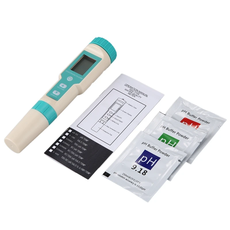 7 в 1 соленость/PH/TDS/EC/ORP/SG/TEMP метр измеритель качества воды тестер Ручка Тип для