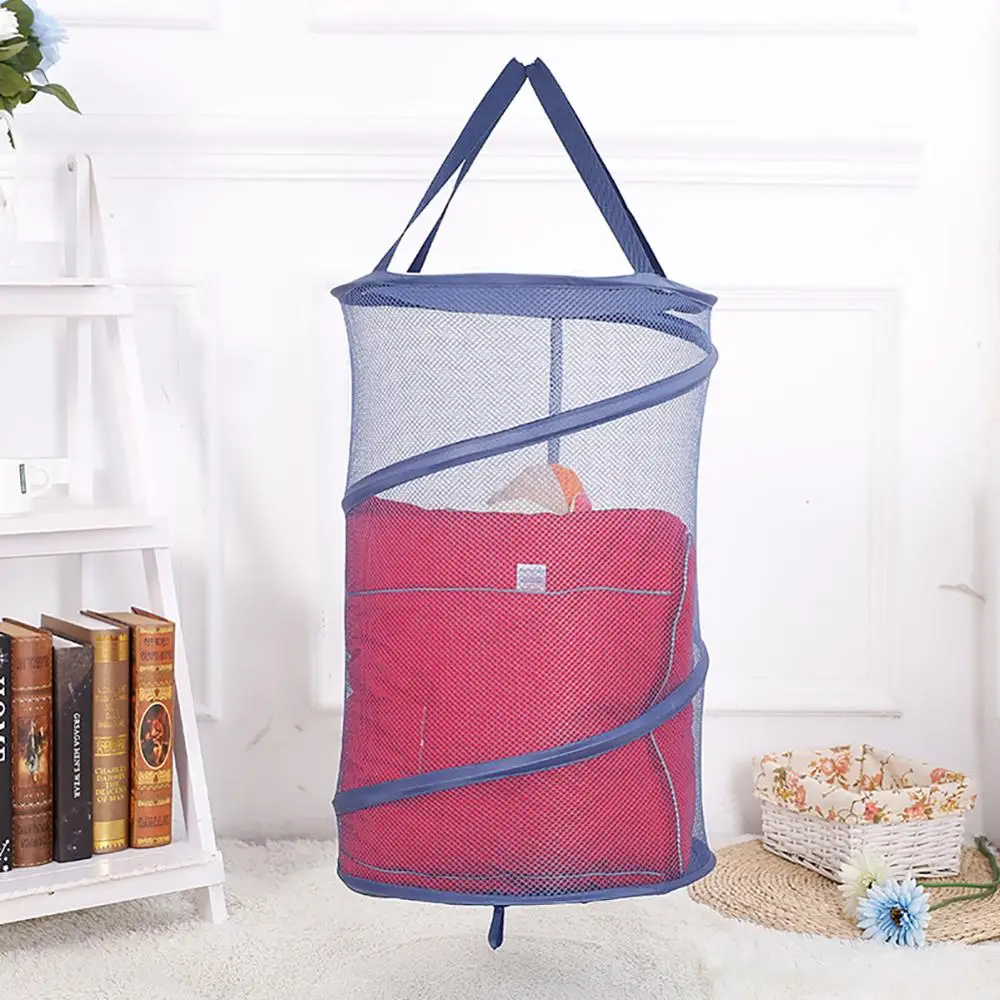 

Mesh Open Up Washing Laundry Hamper Foldable Laundry Basket Household Thickened Bottom Organize Dirty Clothes Basket