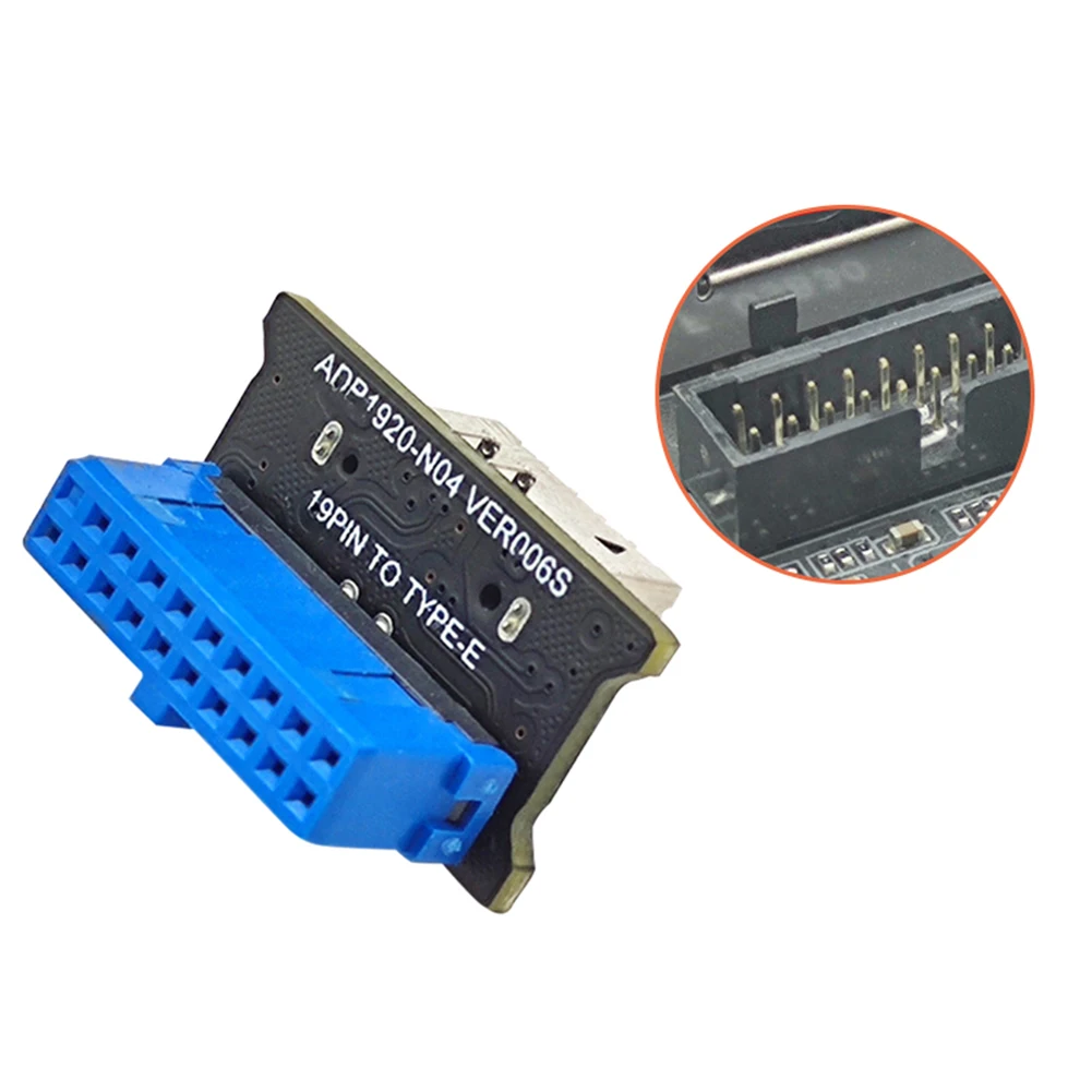 

Адаптер преобразователь платы модуля USB 3,0 Внутренний 19-контактный к USB 3.1 Тип E A ключ 20-контактный передний преобразователь панели