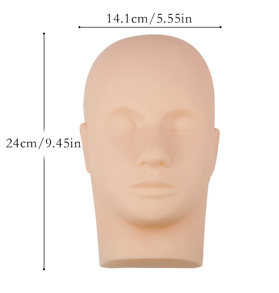 

Eyelash Extension Training kit Silicone Mannequin Model Head With Practice False Lashes Extension Grafted Lashes Training Tools