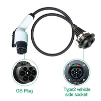 32a 16a ev charger cable adapter type2 socket to gb charging plug male plug tpu cable
