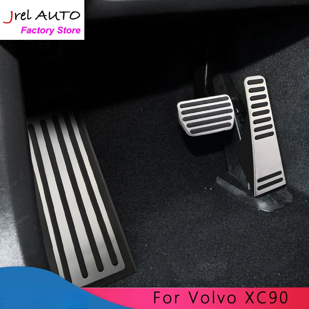 

JREL Stainless Steel Car Pedals Accelerator Gas Brake Rest Pedal Covers for Volvo XC90 XC90 2018 - 2021 Interior Accessories