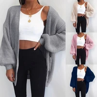 2021 new loose knitted cardigan sweater for women open stitch long sleeve autumn spring coat solid casual cardigan oversize coat