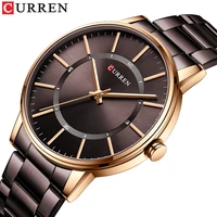 curren men fashion brown golden quartz watches waterproof stainless steel wristwatches military sports clock relogio masculino
