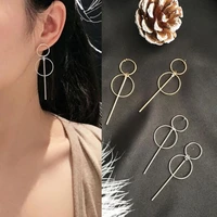 long pendant circle earrings statement earrings fashion punk earrings simple gold silver earrings for ladies gifts wholesale