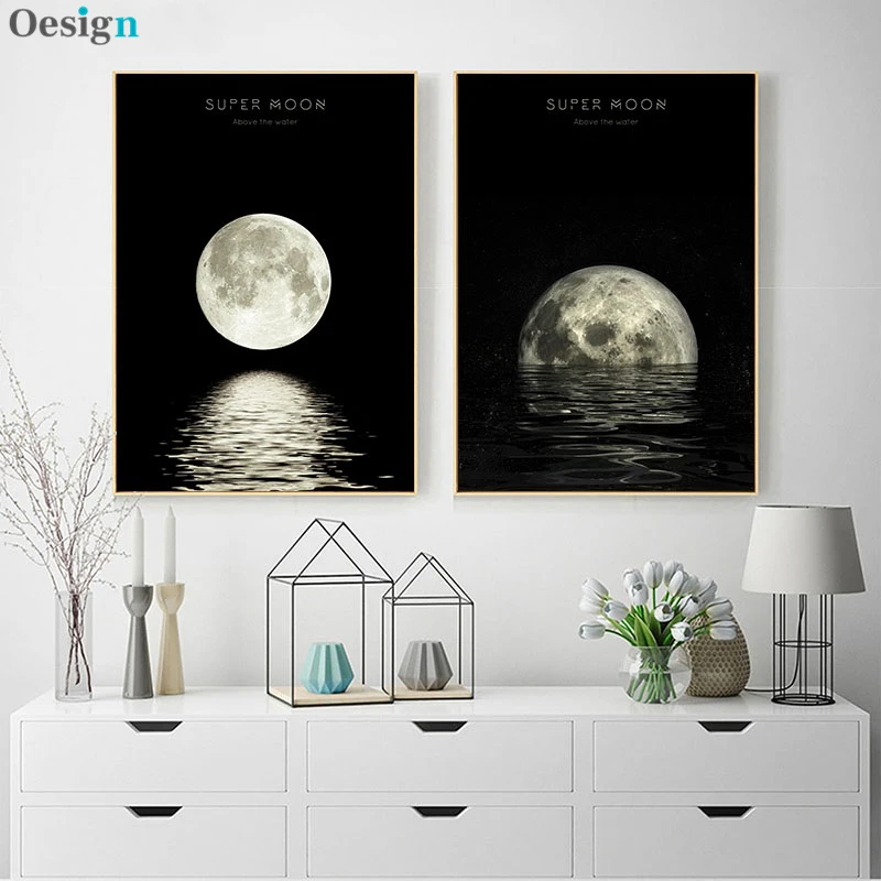 

Moon Phase Canvas Posters and Prints Minimalist Luna Wall Art Abstract Painting Nordic Decoration Pictures Modern Home Decor