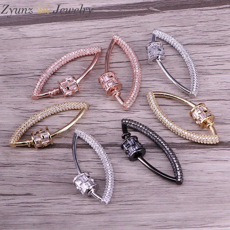 5 шт. застежки для ювелирных изделий овальной формы из циркония медный