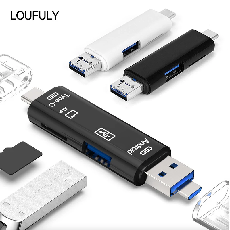 OTG кардридер Универсальный TF Micro SD карта USB Type C памяти для Xiaomi Huawei автомобильный