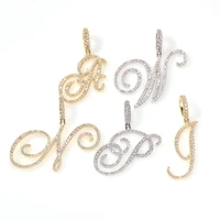 uwin cursive letters necklaces with alloy tennis chain 004