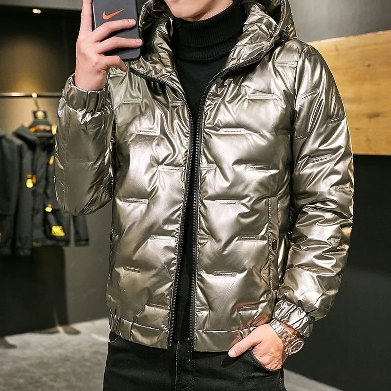 

Winter Jacket Mens Thick Coat Snow Parka Male Warm Outwear Kurtka Zimowa Fashion White Duck Down Jacket Men Gold Hooded Jacket