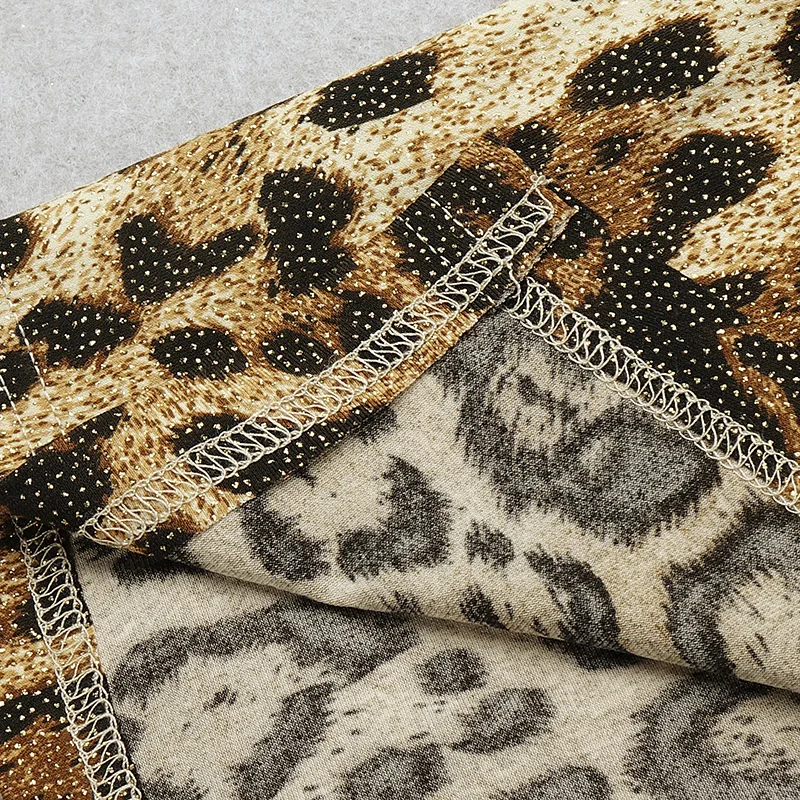 

New Trendy Sgimmering Power Leopard Long Dress Sexy One Shoulder Celebrity Party Dress Vestidos