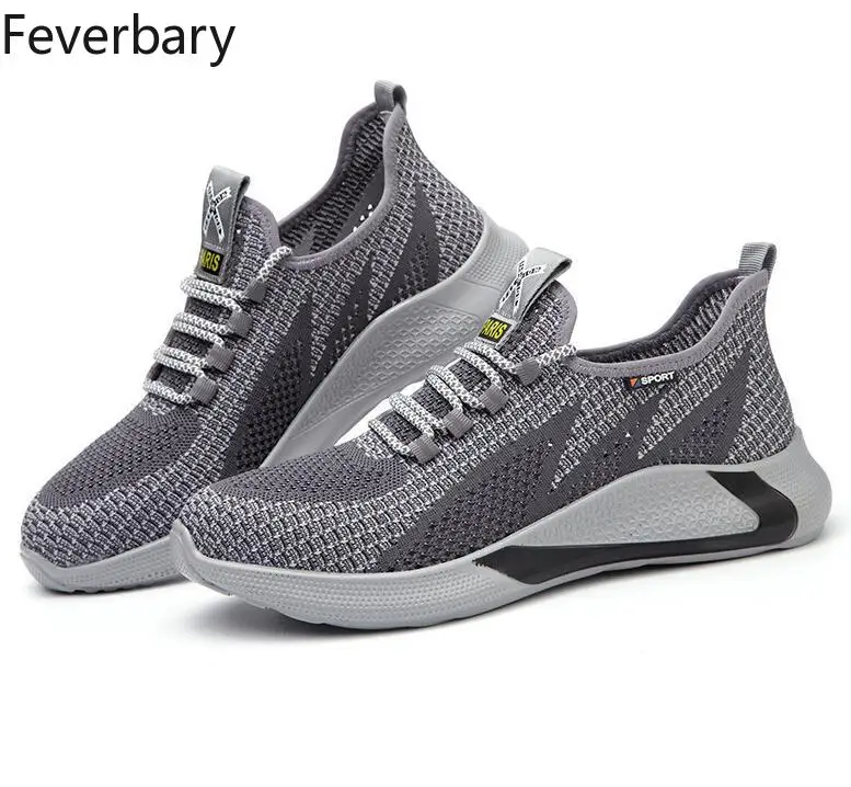 

Feverbary Steel Toe Cap Safety Shoes Men Women Breathable Industrial Construction Puncture Proof Work Boots