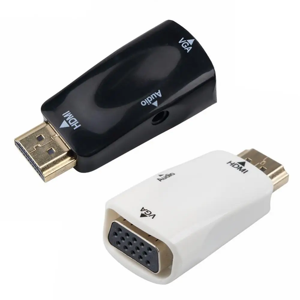 

Адаптер HDMI-совместимый с VGA штекер-гнездо HD 1080P преобразователь аудиокабеля для ПК ноутбука